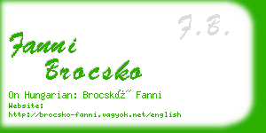 fanni brocsko business card